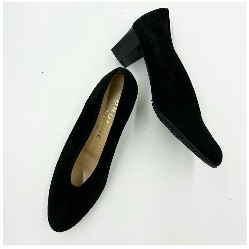 BRUNATE 1926 ITALY Pumps Handmade Black Suede EU 36, US 5.5-6